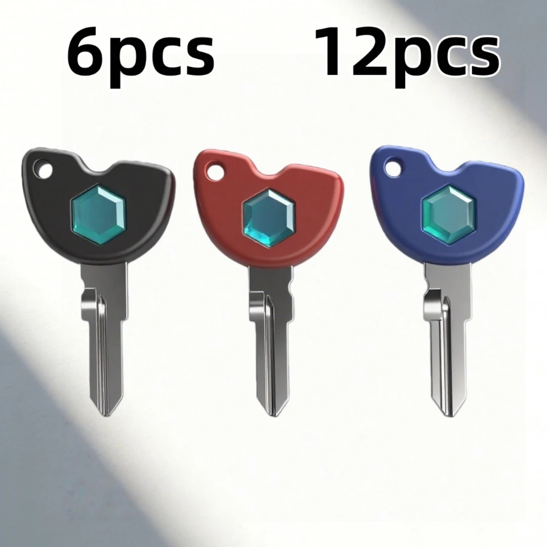

6pc 12pc Blank Key Motorcycle For Piaggio Medley rsmax250ie Vespa GTS, GTV, GT S 125, 200, 250 300 Replace Uncut Keys Chip slot