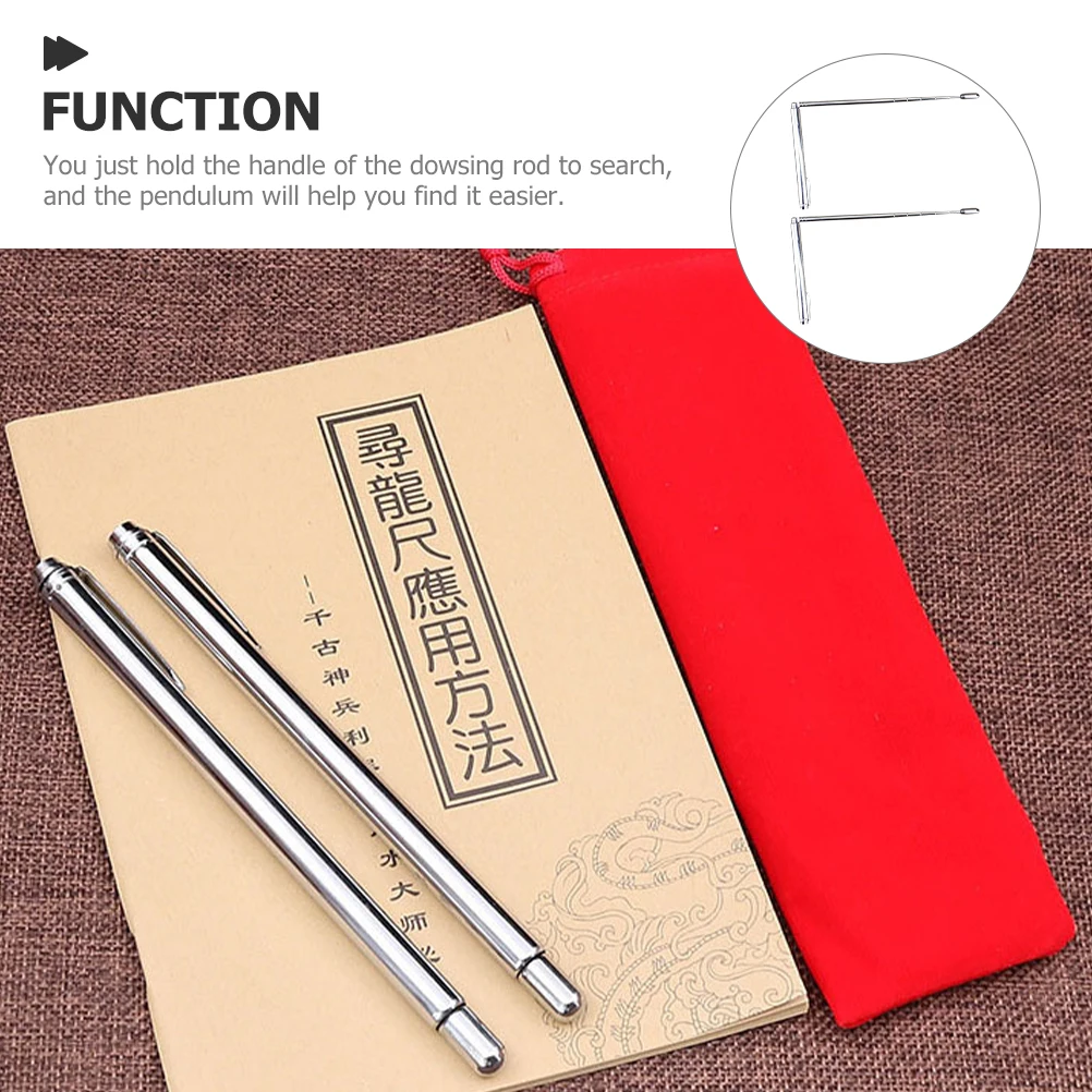 

2pcs 1 Pair Stainless Steel Antenna Dowsing Rods Retractable Dragon Ruler Divining Tools Water Treasure Hunting Garden