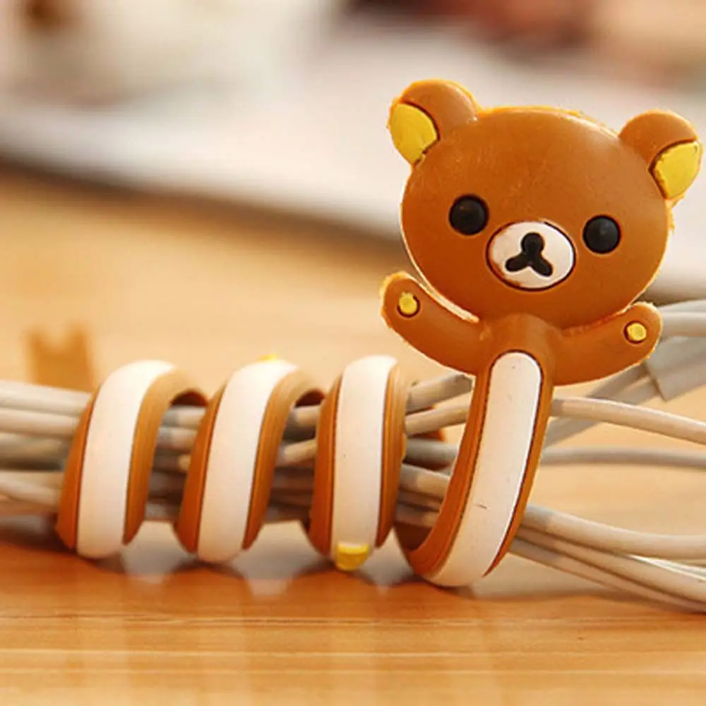 Cable Cartoon PVC Cable Clip Wire Holder Cord Organizer Headphone Earphone Cable Organizer Cable Clamp Wire Winder Cable Winder