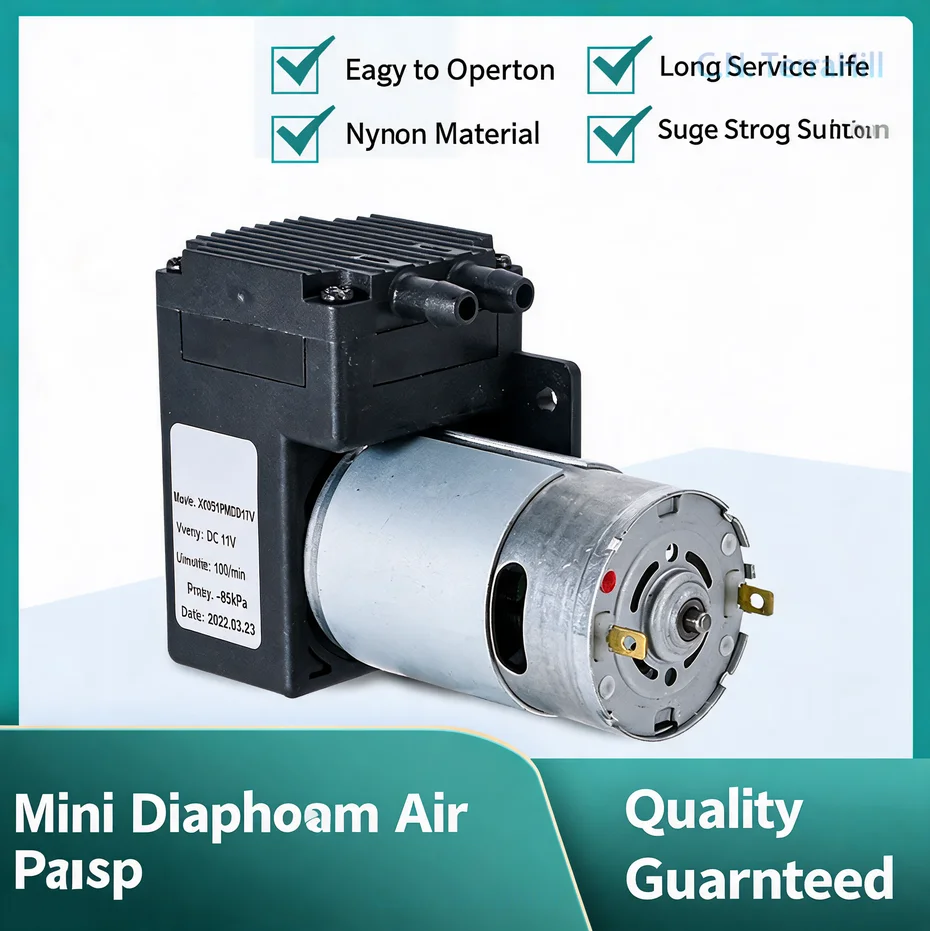 Micro Diaphragm Air Pump 12V 24V DC Mini Silent Vacuum Pump Positive Negative Pressure 5001PM