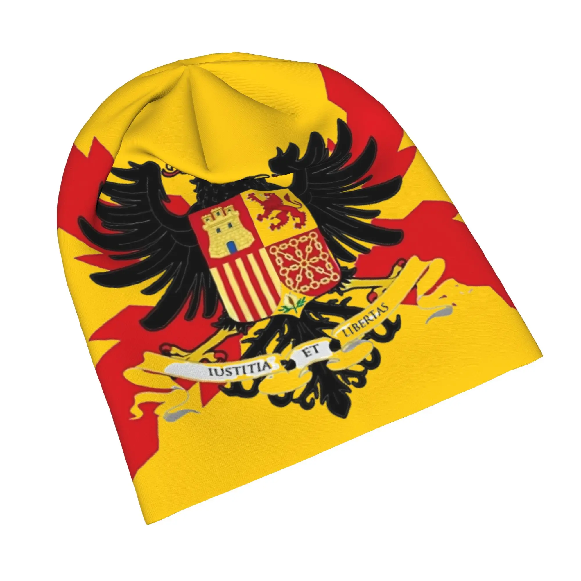 Spanish Burgundy Cross Bonnet Hat Casual Street Skullies Beanies Hat Ski Cross of Saint Andrew Warm Multifunction Cap