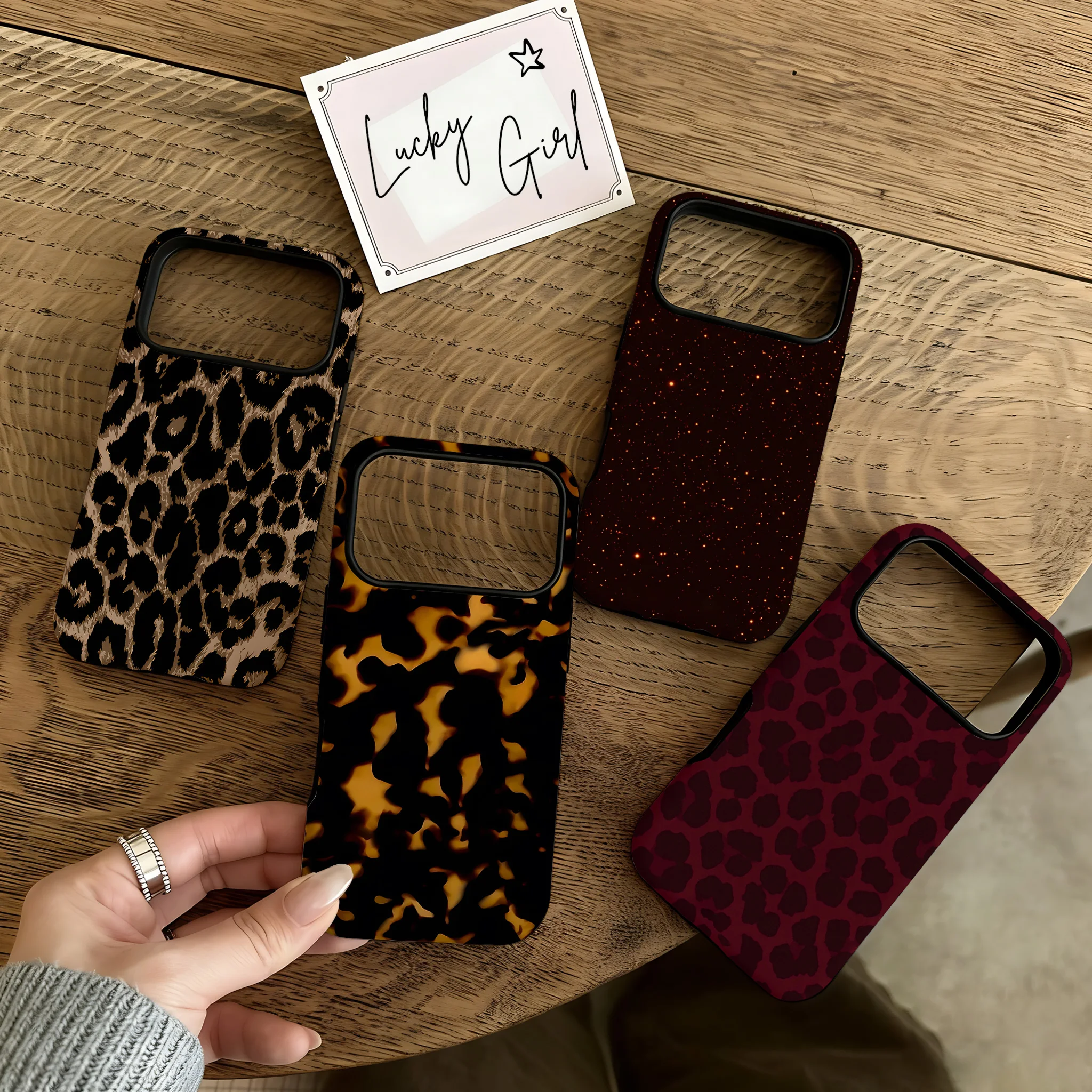 Capa de Celular Clmj Swag Retrô com Estampa de Leopardo para iPhone 17 17e 16e 16 15 14 13 12 11 X XS XR XSMAX 7 8 Air Pro Max Plus Dupla Camada