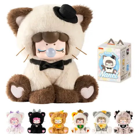 Rolife Plush Blind Box Nanci's Tea Time Kitties Action Figure Collectible Plush Doll Toys Surprise Box Gift for Kids Friends