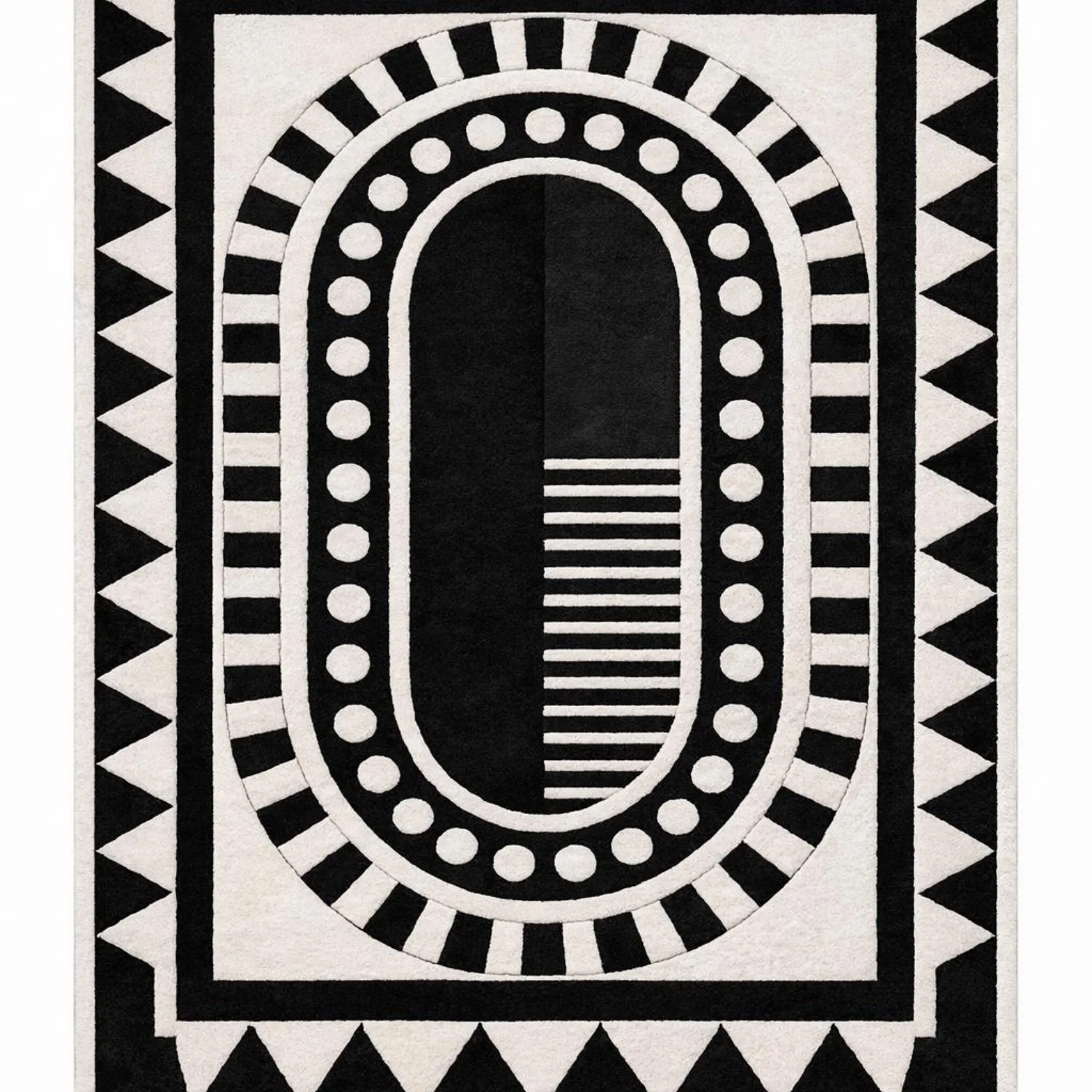 Room Decor Rug  Black and White Geometric Rug, Modern  Area Rug, Scandinavian Nordic Carpet, Boho Living Room Rug, Contemporary Floor DE1cor