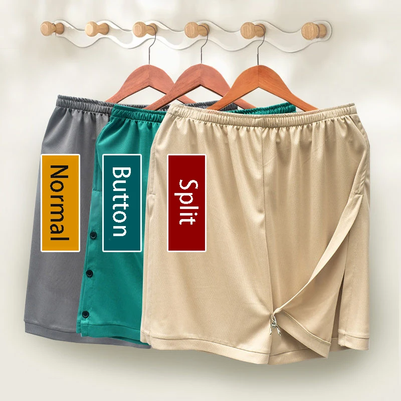 

Summer Glossy No Pockets Plus Size Men Shorts Outdoor Fitness Casual Sports Home Bottoms