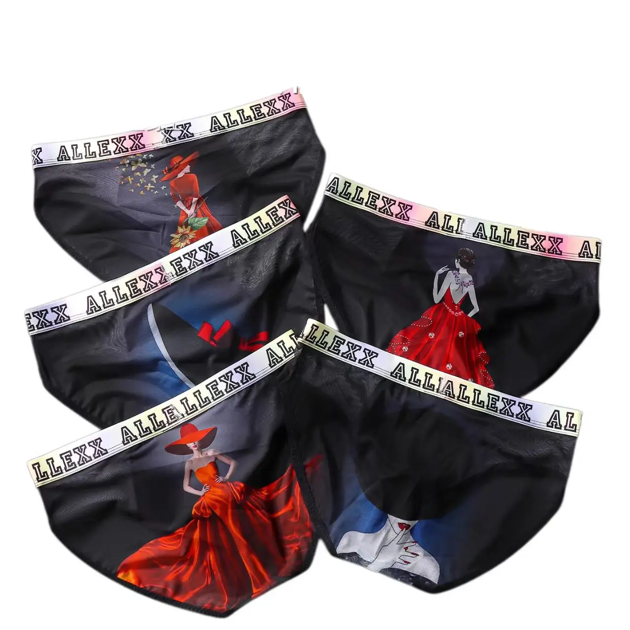 5PCS Sexy Mens Seamless Panties Ice Ultra Thin Sports Fitness Bulge Pouch briefs Male Panties Low Waist