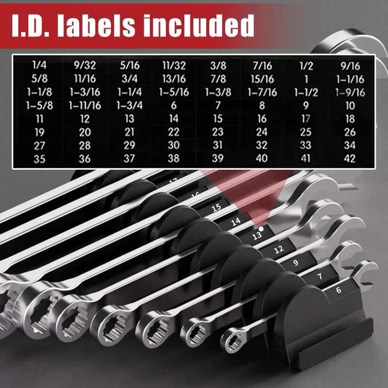 48 pcs Modular Wrench Organizers Drawers - Rack with Metric&SAE Labels, Perfect  Storage Holder. Gift