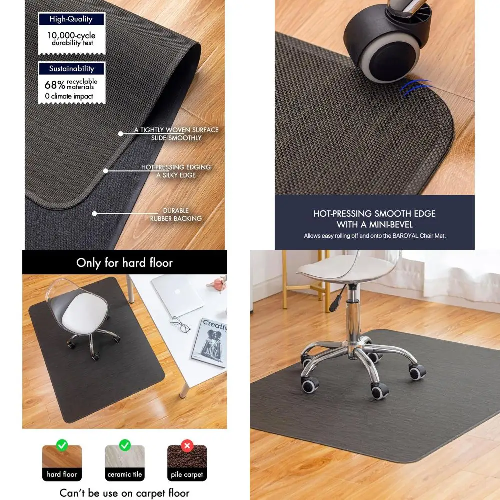 

Desk Chair Mat for Hardwood Floors - Rolling Computer Chair Protector, 46x60 Espresso