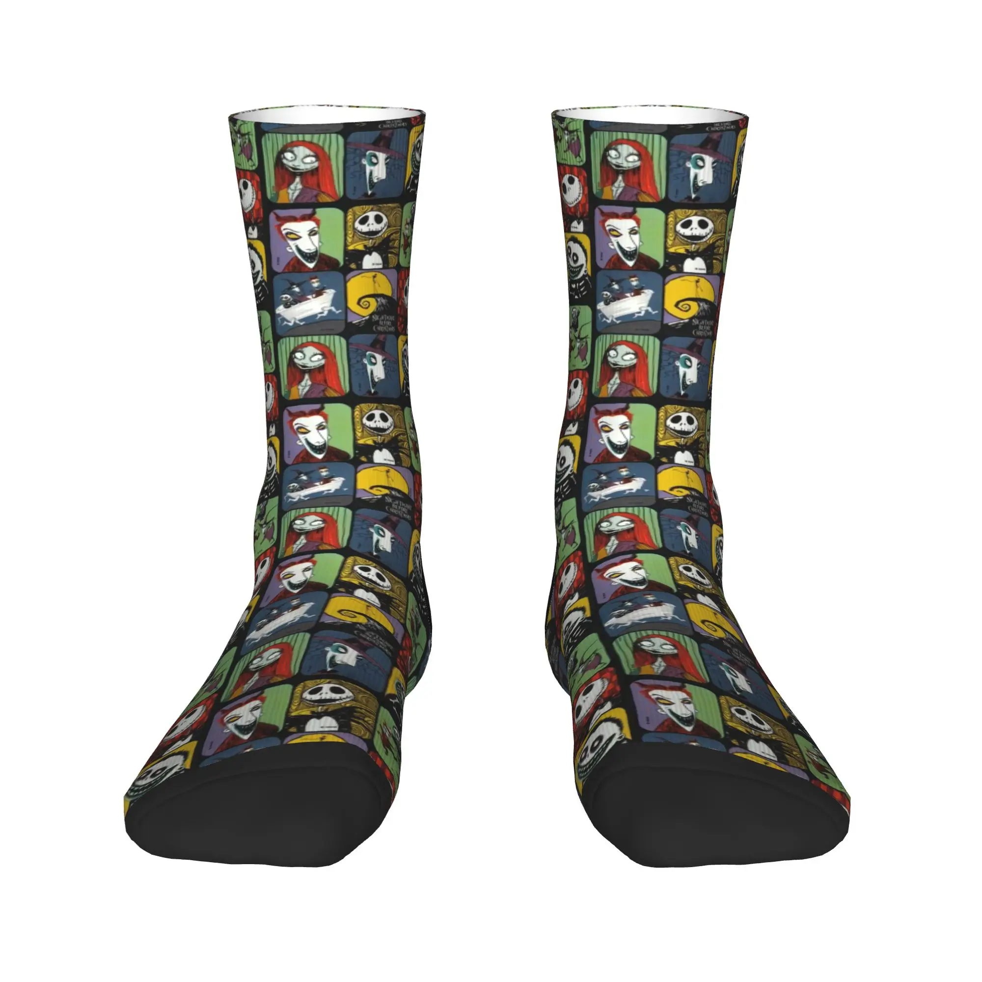 

Cute Mens Nightmare Before Christmas Jack Sally Dress Socks Unisex Warm Breathbale 3D Printing Crew Socks