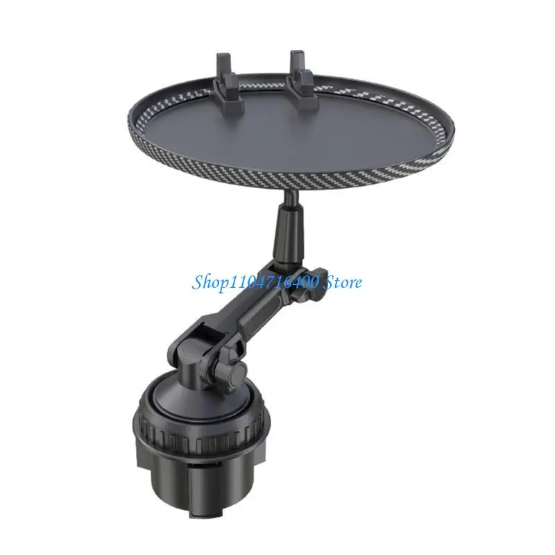 

y1gd 360 Degree Rotatable Car Tray for Cups & Snacks Vehicle Beverage Holders Convenient Car Dining Tray with Cup Holders