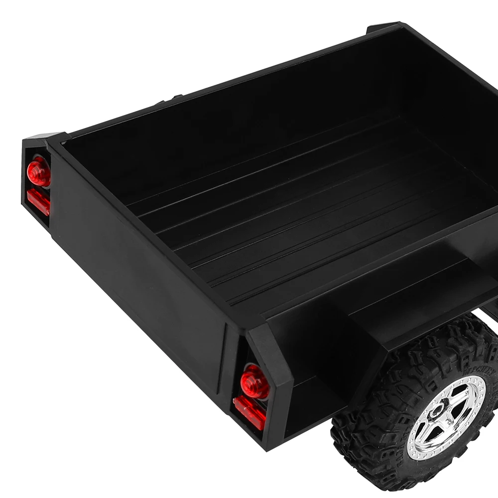 1PC Black 1/18 TRX4m 1/24 SCX24 Plastic Trailer Bucket Car With Wheels for Scale SCX24 RC Crawler Car Upgrade Parts