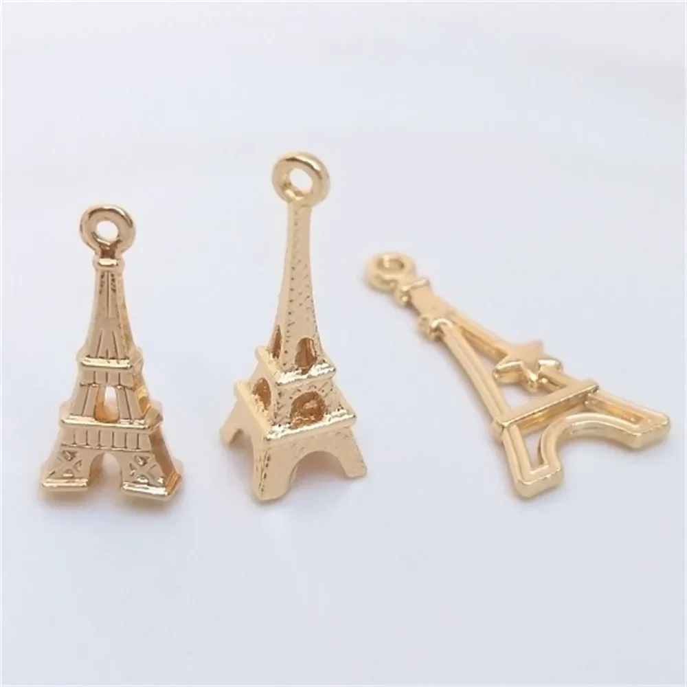 

14K Gold-plated Eiffel Tower Pendant Handmade Diy Jewelry Pendant Bracelet Accessories Decorative Pendant K069