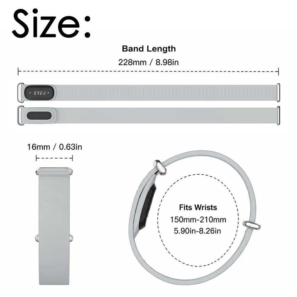 2PC Silicone Wrist Strap for Google Fitbit Air Unisex Lightweight Sweat Resistant Wristband for Google Fitbit Air Hiking Running