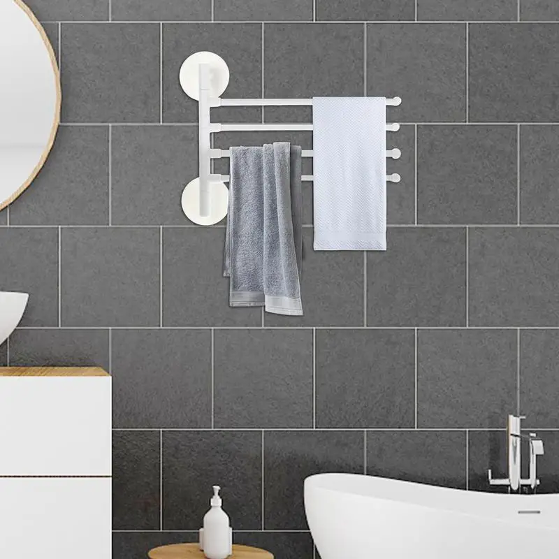 Space Saver Towel Punch-Free Rotating Wall Mounted Towel Rack Kitchen Cabinet Towel Rag Rack Towel Holder Bathroom supplies