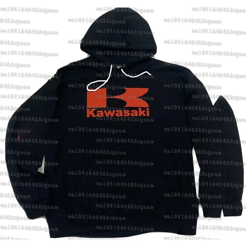

Весна и осень 2024, новинка Kawasaki, мотоциклетная мужская толстовка с капюшоном, модная уличная спортивная рубашка, женская черная удобная толстовка с капюшоном