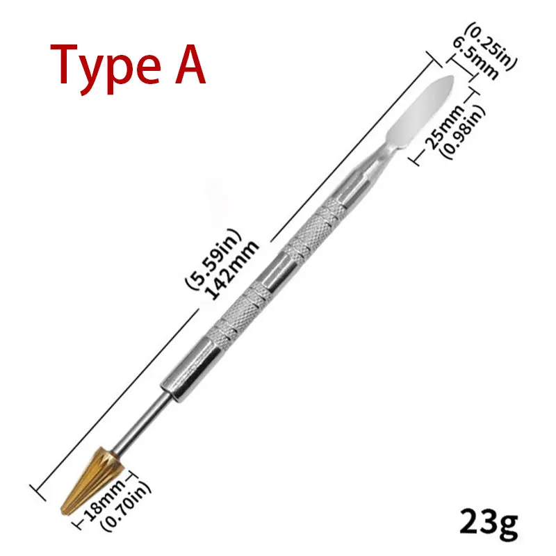 DIY Stainless Steel Hand Leather Edge Oil Pen Stainless Steel Dual Head Glue Painting Roller Stick For Leather Handicraft Tool