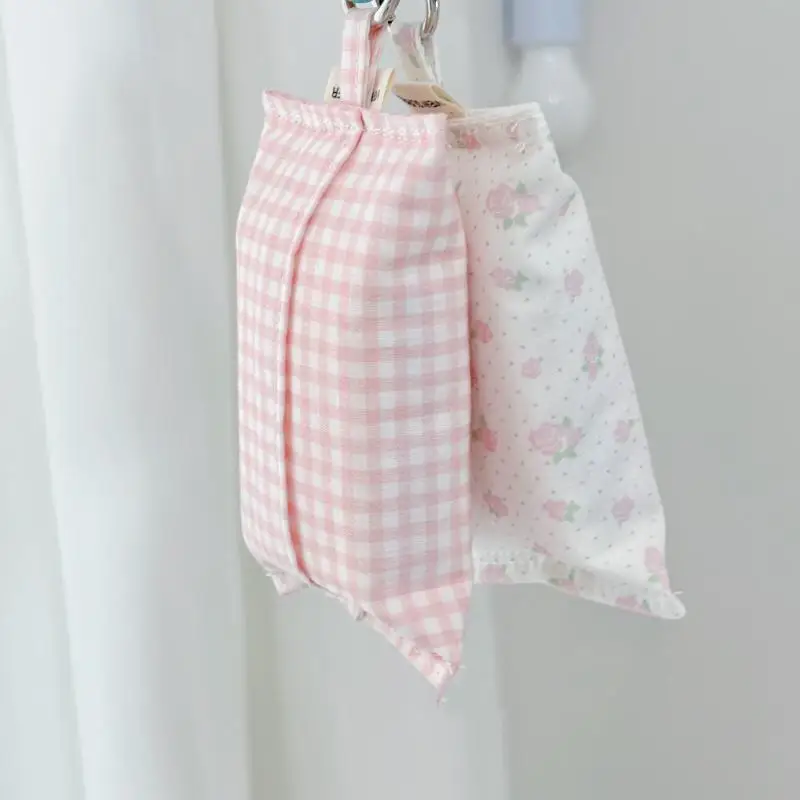 Koreanische, niedliche, handgefertigte Mini-Tasche mit Polka-Dot-Muster und Spitze, hochwertiges Aussehen, tragbar, ideal für die Aufbewahrung und zum Aufhängen. – Detail 6
