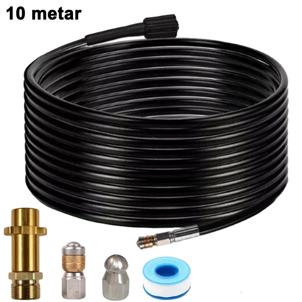 Drain Cleaning Hose Kit Featuring Stainless Steel Construction and M22 Adapter for Karcher K2 K3 Pressure Washers