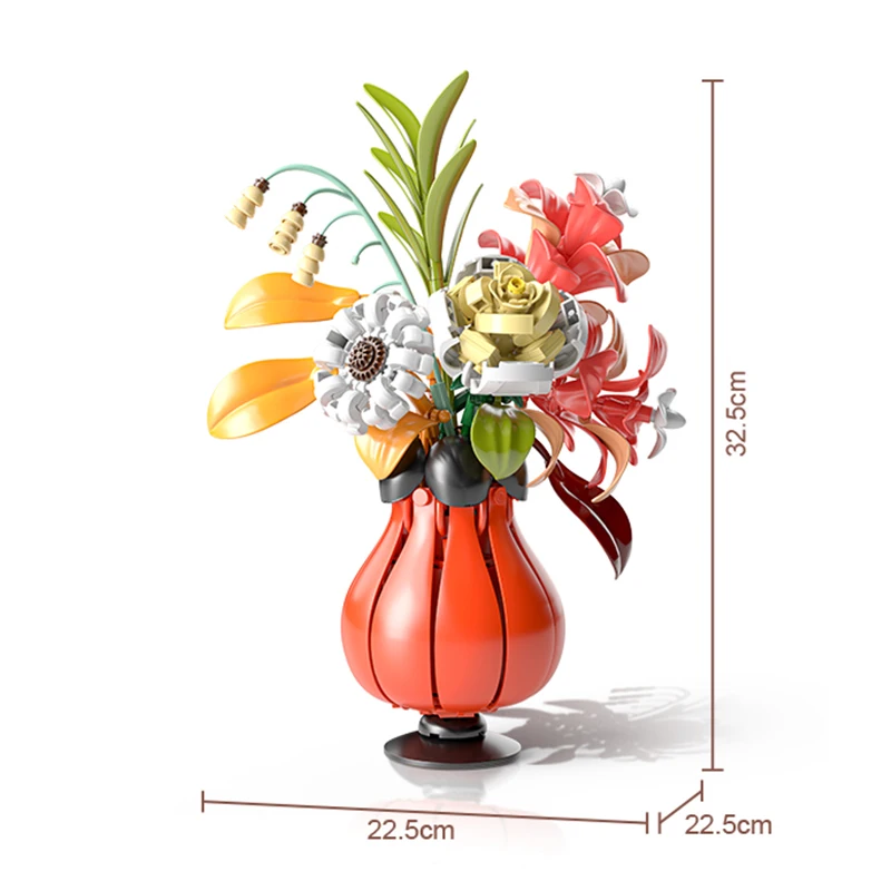 Simulatie Boeket Bouwstenen Assemblagemodel Bloemen Plant Ornamenten MOC Technische Bakstenen voor Meisje DIY Decoratie Geschenken