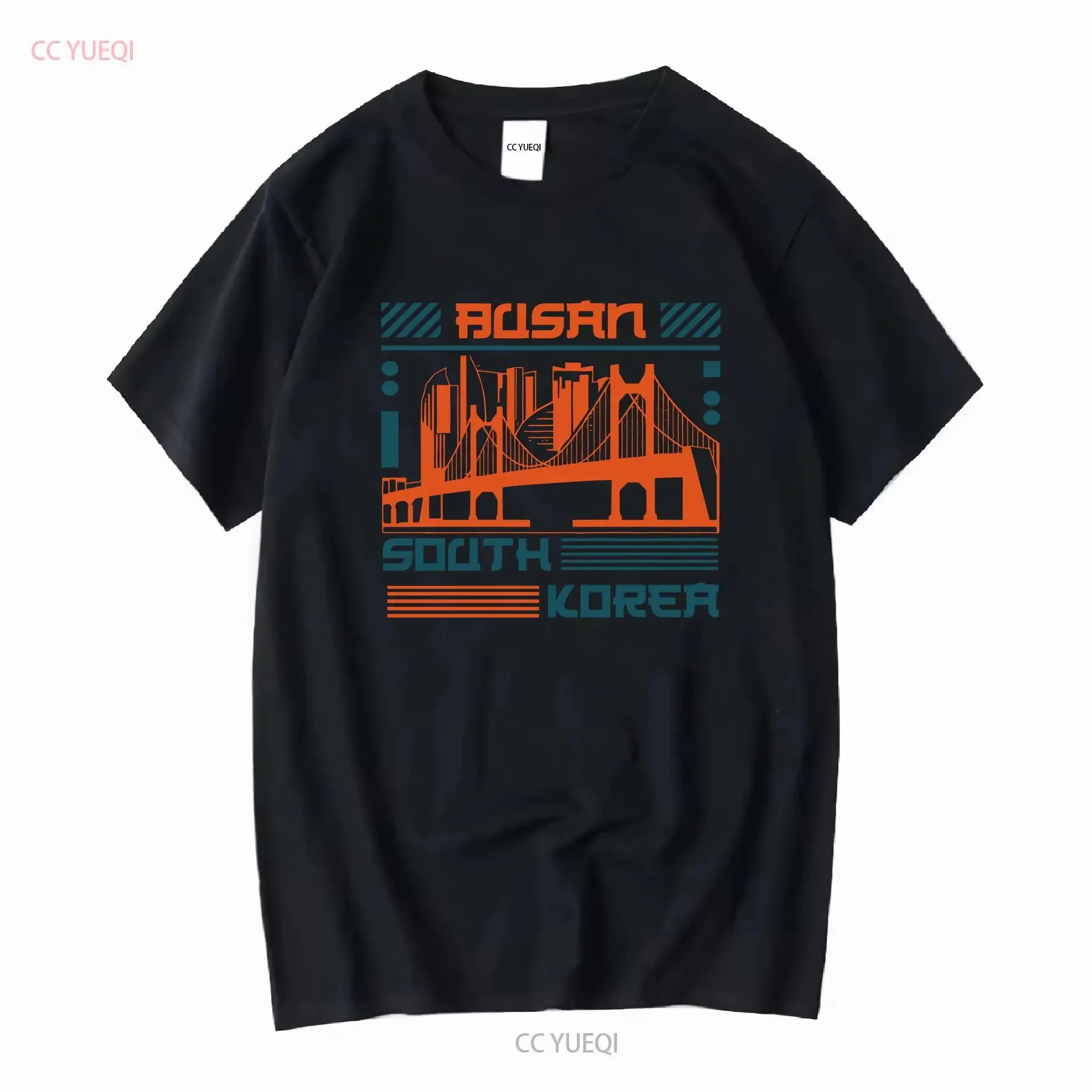 Busan South Korea  Tops Sport Wear T Shirt vintage Washed Slightly Stretched homme fashion Stylish designer clothes Comfortable
