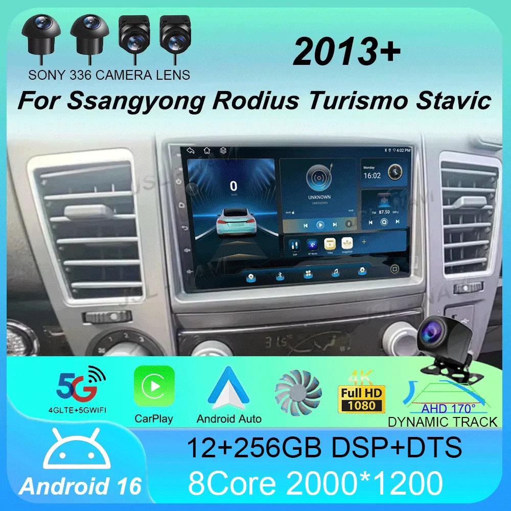 

Android 16 For Ssangyong Rodius Turismo Stavic 2013+ Radio Carplay Car Multimedia Player Intelligent System Auto Navigation GPS