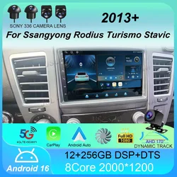 Android 16 For Ssangyong Rodius Turismo Stavic 2013+ Radio Carplay Car Multimedia Player Intelligent System Auto Navigation GPS