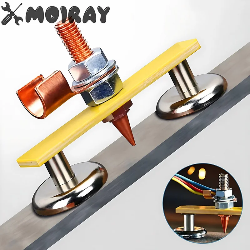 Welding Magnet Head Magnetic Welding Fix Ground Clamp Single/Double Strong Magnetic Weldings Support for Electric Welding Ground