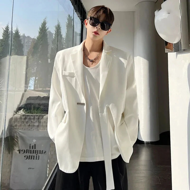 LUZHEN 2025 Design Irregular Trendy Solid Color Men's Original Suit Jackets Stylish Handsome Casual Elegant Blazer Coat LZ7453