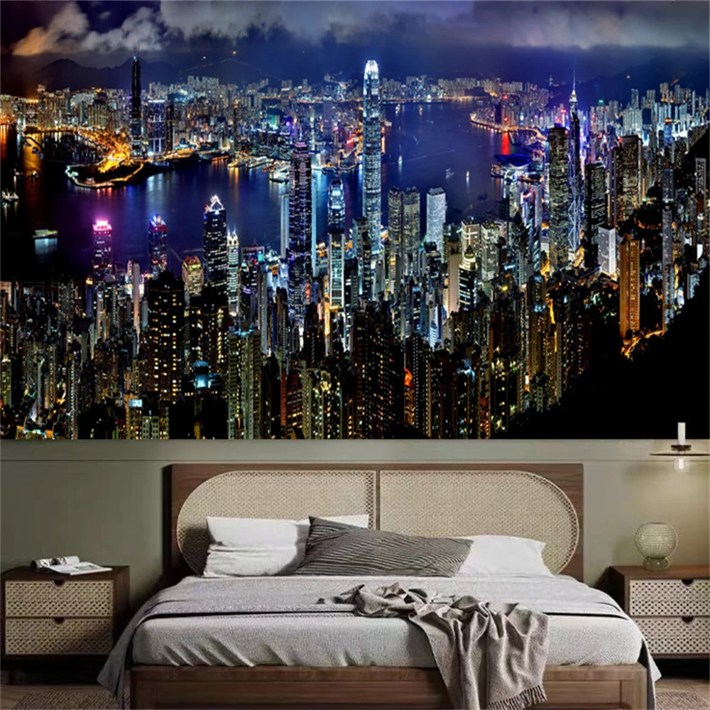 custom New York night large 3d flooring wall papers home decor mural wallpaper for living room tv background art papel de parede