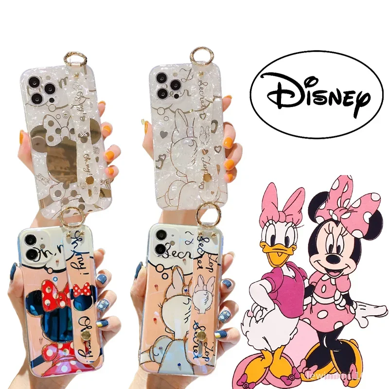 Disney Mickey Mouse Luxury Gold Phone Case for IPhone 13 12 11 Pro Max X XS XR XSMAX 7 8 Plus Cute Shockproof Back Cover Shell