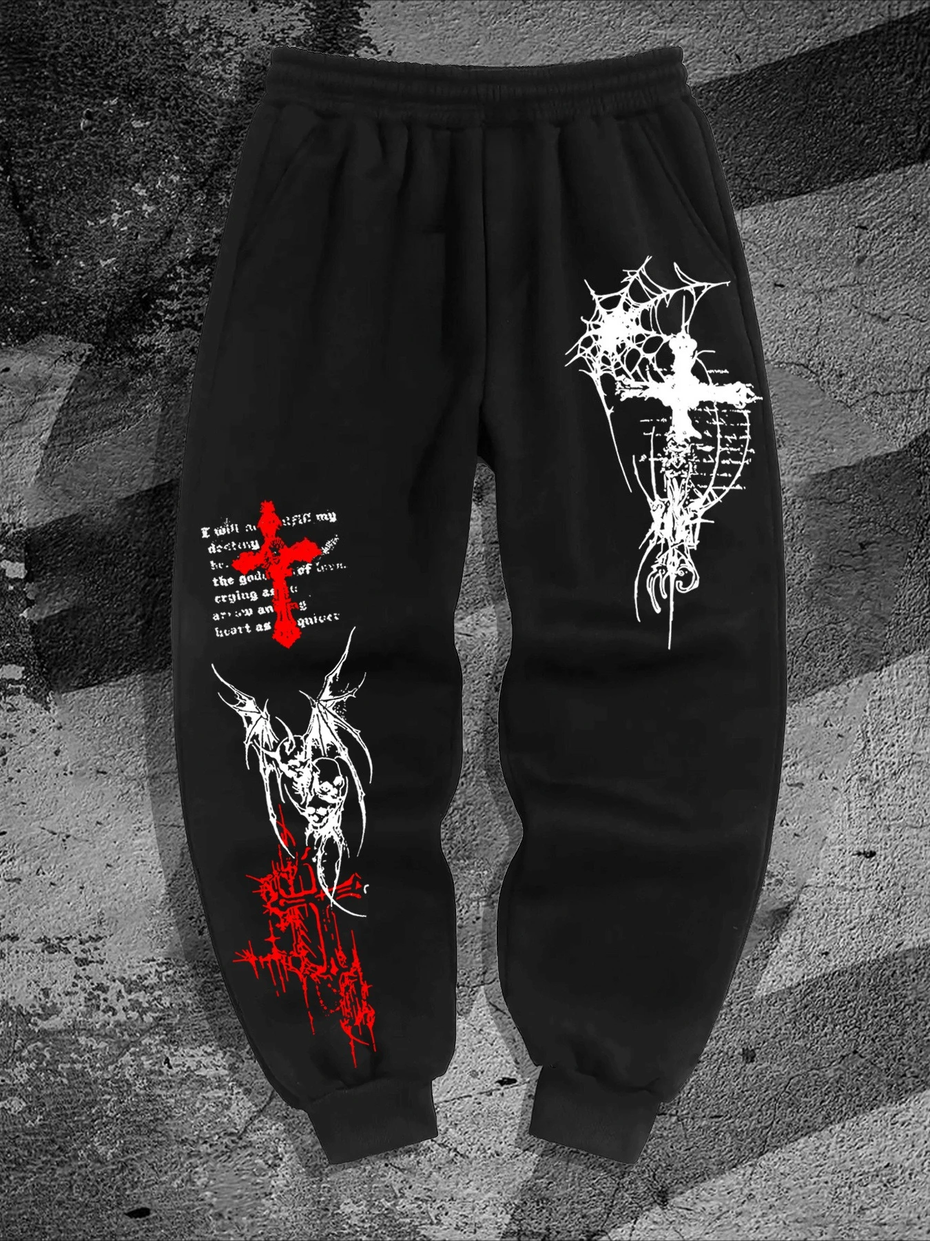2026 Summer New Retro Gothic Punk Style Men's 3D Printed Sports and Leisure Straight Leg Pants Street Wear Men's Loose Pants