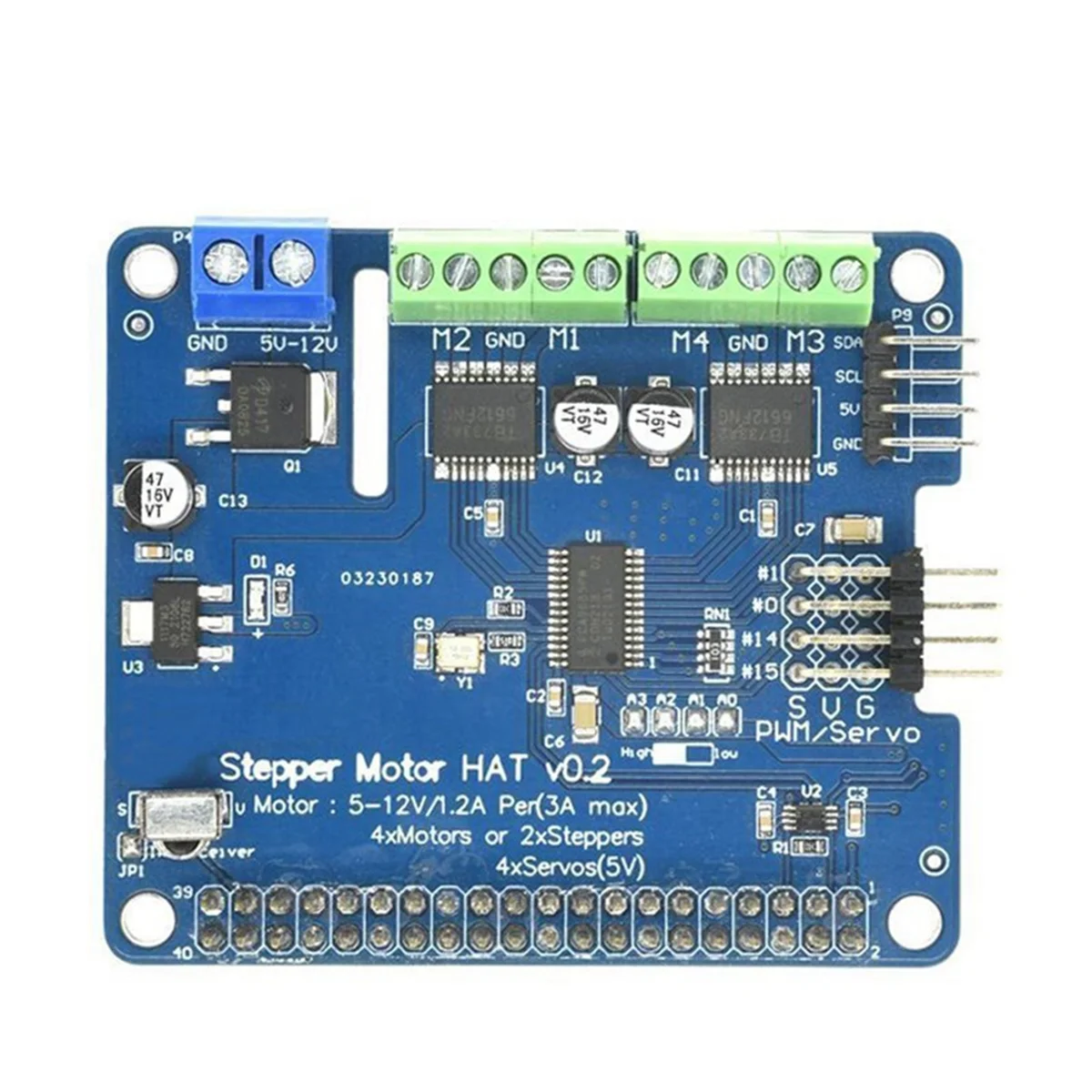 A56XQ ステッピングモーター HAT V0.2 + ロボット拡張ボードステッピング/モーター/サーボ Raspberry Pi 3B/3B+ 用