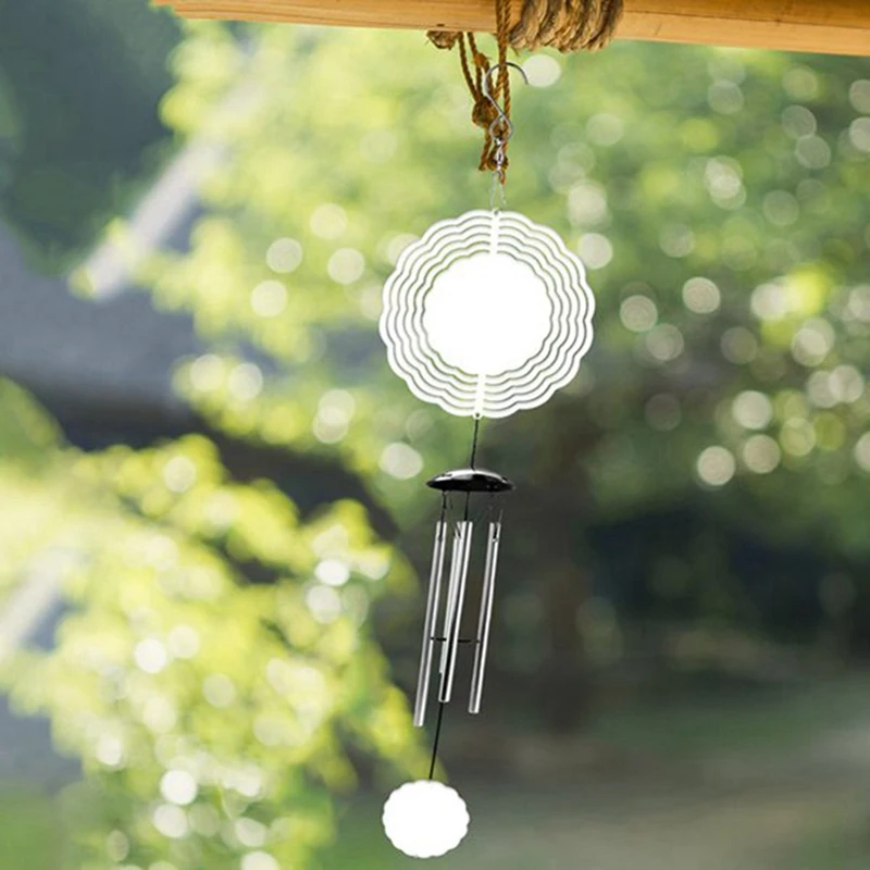 6PCS Sublimation Wind Spinner Blanks Outdoor Decor, Outdoors Wind Chimes For Outside With Aluminum Tubes For Mom Women