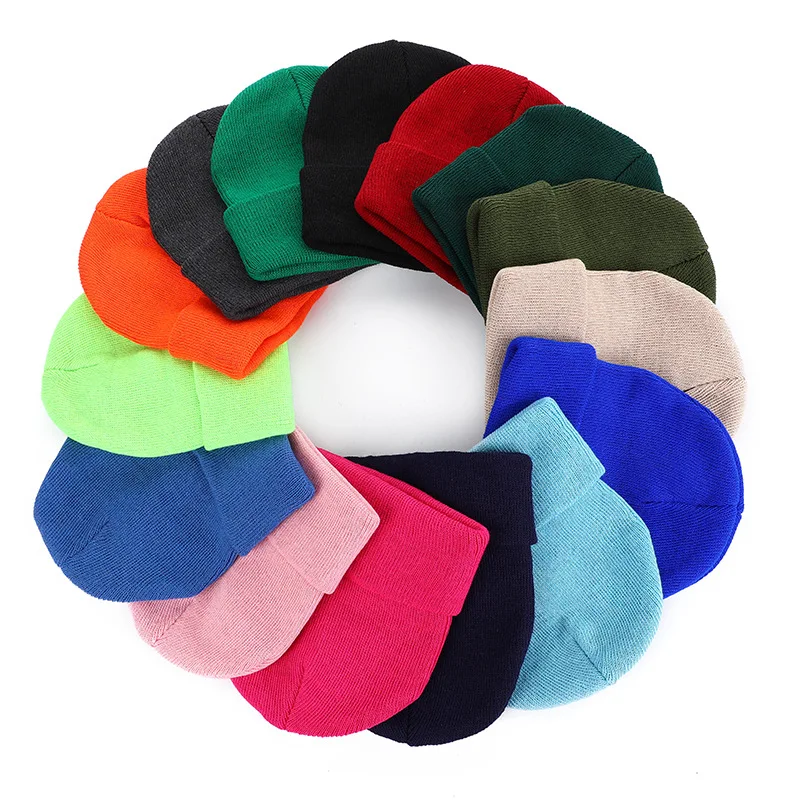 

Winter Beanie Hat for Women Girls Skullies Hat Men Fluorescent Color Hats Unisex Autumn Knitted Beanies Caps Wild Accessorie