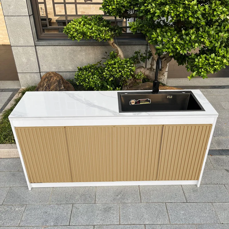 

Outdoor Pool Courtyard BBQ Table Outdoor Kitchen Wash Basin Slate Imitation Marble Head Wash Sink Villa Sink