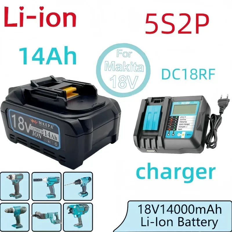 リチウムイオン電池,充電式,14000mah, 21700,21v, bl1860, bl1850, bl1860b, bl1840,オリジナル