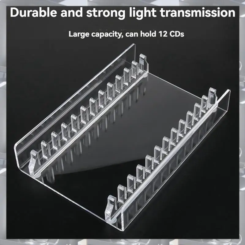 Hot Selling-CD Storage Holder Desktop Stand, Acrylic CD Organizer Stand CD Display Rack, CD Storage Rack Up To 12 Standard CD Ca