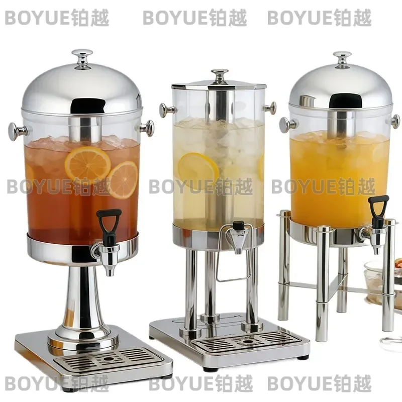 Commercial Stainless Steel Juice Dispenser Double Cylinder Cold Drink Machine Lemonade Beverage Server Single Head Buffet