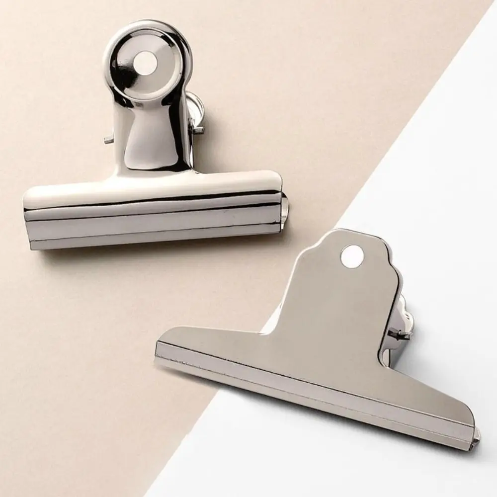 Multifunction Stainless Steel Round Clip Universal Metal Stationery Clip Ticket Folder School Office