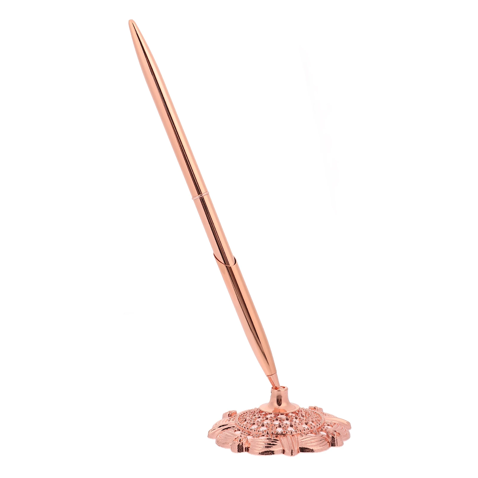 

Luxury Business Signature Metal Ballpoint Pen With Stand Elegant Table Standing Design For Wedding Guest Book Stylish Office