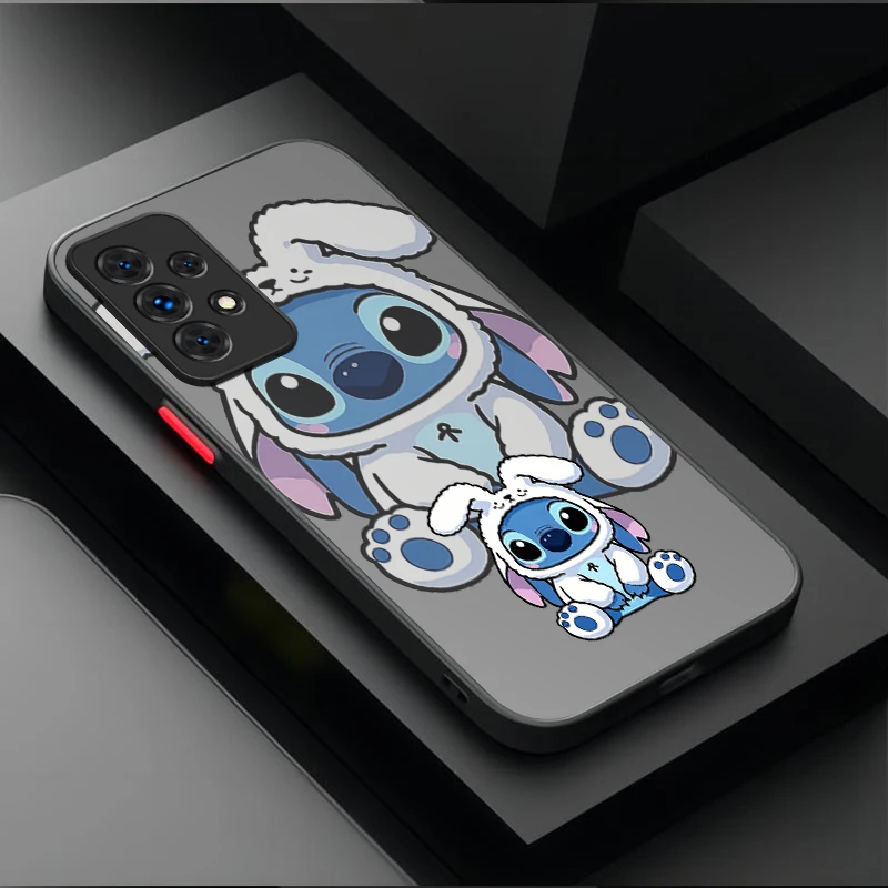 Stitch animal chapéu pára-choques caso para samsung galaxy a17 a07 a54 a05s a34 a24 a14 a73 a53 a33 a23 a13 a72 a52 a52s a32 a22 a12