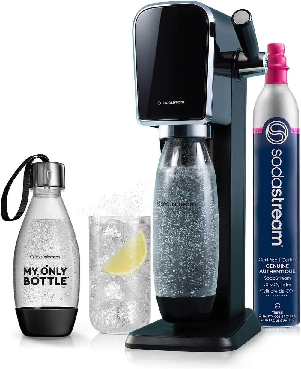 

Art Sparkling Water Maker (Black) with CO2 and Two Carbonating Bottles