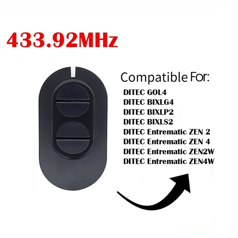 Garage Door Remote Control For DITEC Entrematic ZEN 2 ZEN4 ZEN2W ZEN4W Gol4 BIXLG4 BIXLP2 BIXLS2 433Mhz Rolling Code-AC47