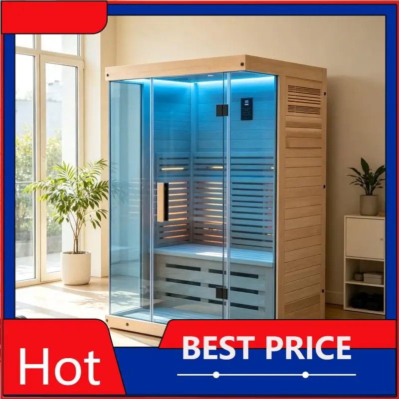 Outdoor Wooden Sauna Room Custom Built Finnish Steam Cabin Garden Hotel Resort Wellness
