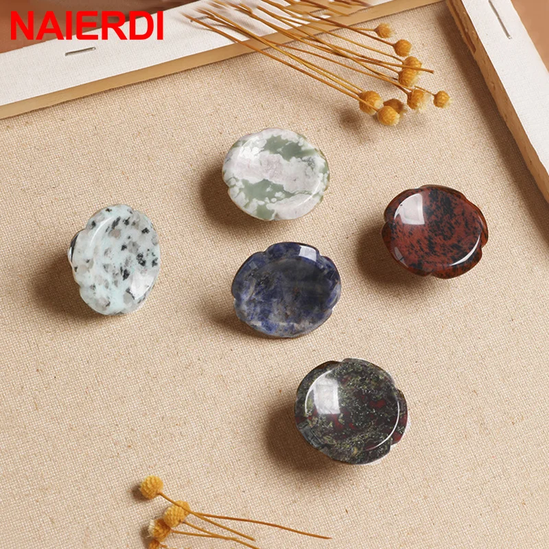 

NAIERDI Worry Stones Cabinet Knobs and Handles Flower Drawer Knobs Energy Stone Release Stress Drawer Knobs Decorations Hardware