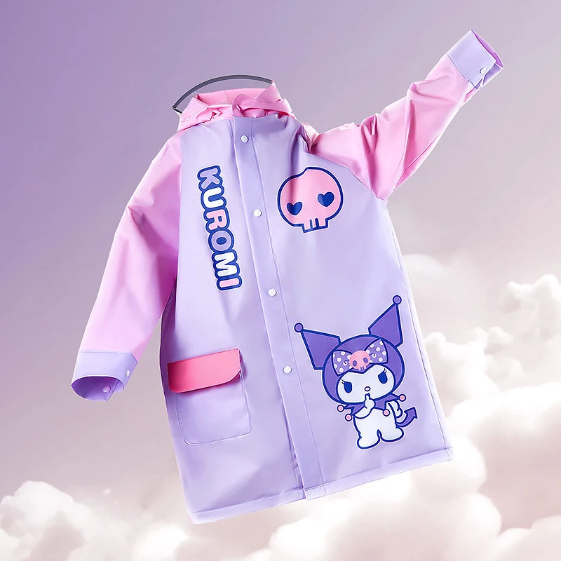 Kawaii Sanrio Anime Poncho Płaszcz przeciwdeszczowy Cartoon Hello Kitty Kuromi Cinnamoroll Śliczny wodoodporny duży płaszcz przeciwdeszczowy Kreatywne prezenty dla dziewczynki