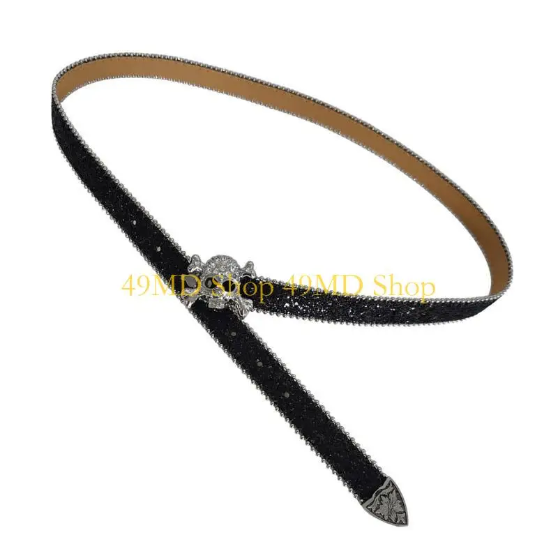 

49MD поясной ремень из искусственной кожи в стиле панк для джинсов, сверхмощный пояс в стиле хип-хоп, блестящая пряжка с