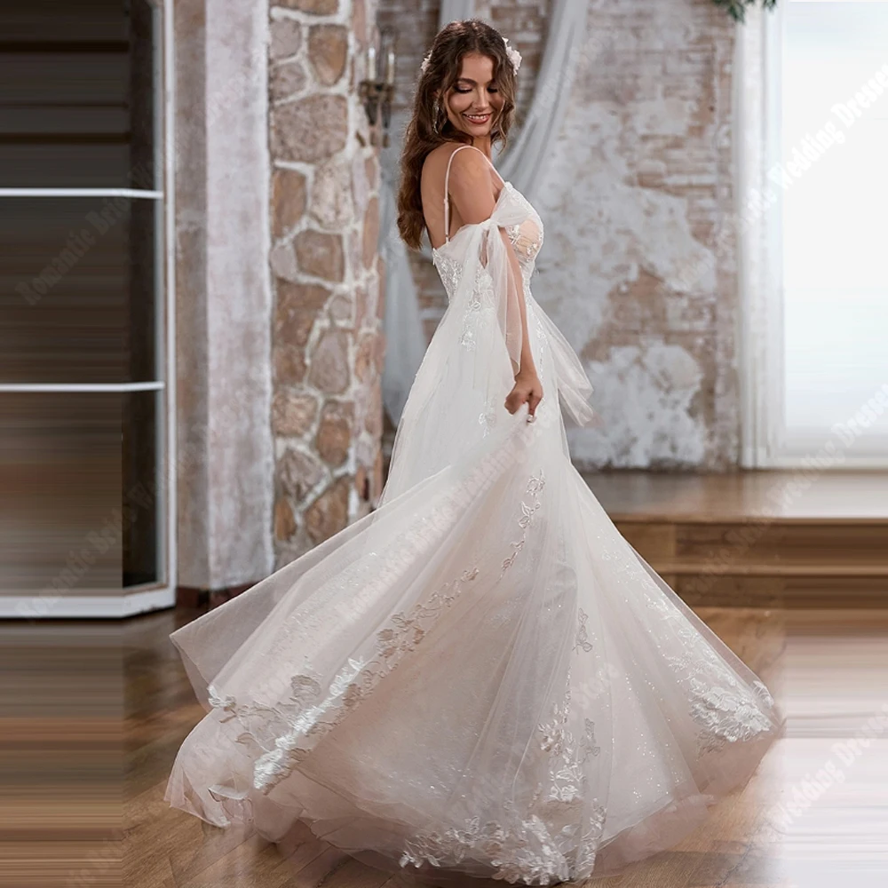 2025 Sexy V-Neck Wedding Dresses Fascinating A-Line Bridal Gowns Princess Mopping Length Banquet Vestidos De Noives Customized