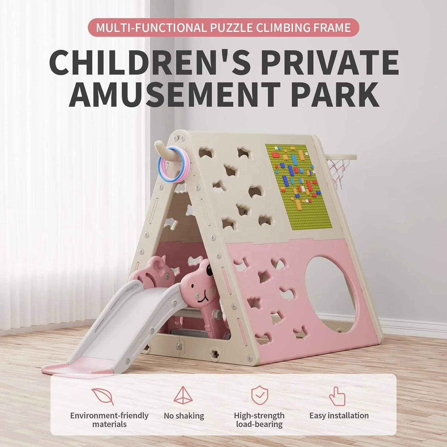 Children's gym Children's indoor folding plastic climbing frame with Montessori climbing frame ramp