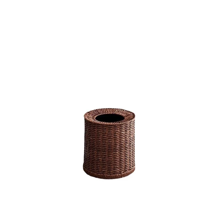 

DSA B & B style light luxury trash can imitation rattan weaving high-end living room bedroom home office large capacity retro